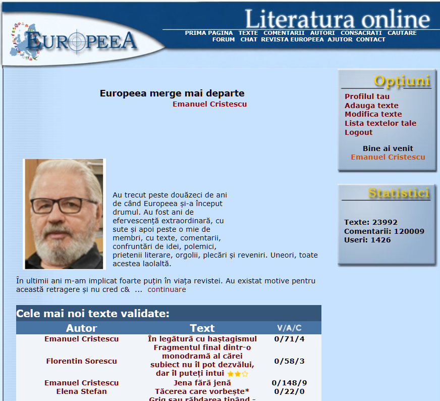Literatura online - Europeea